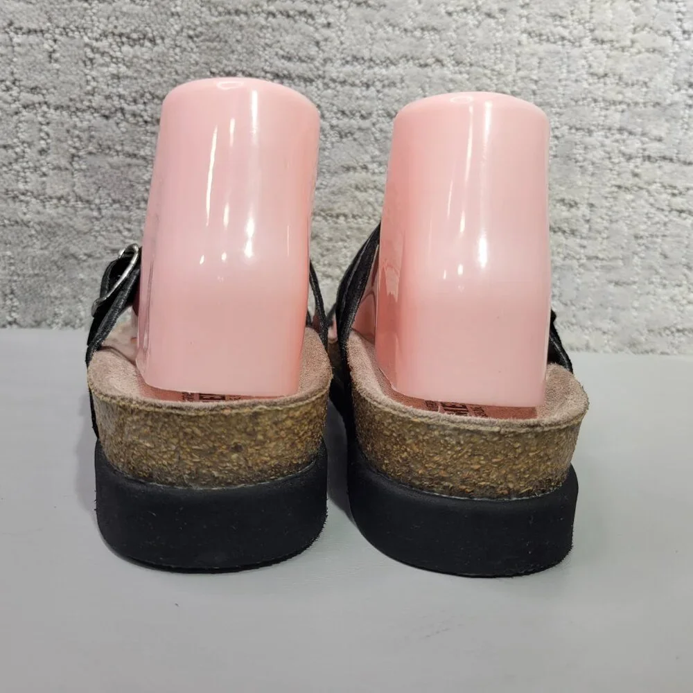 Mephisto Helen Metallics Womens Size US 7 Black Napoli Leather Air Relax Sandals